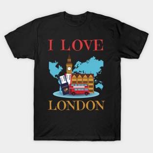 I Love London UK Travel more Wanderlust love Explore the city travel London souvenir T-Shirt